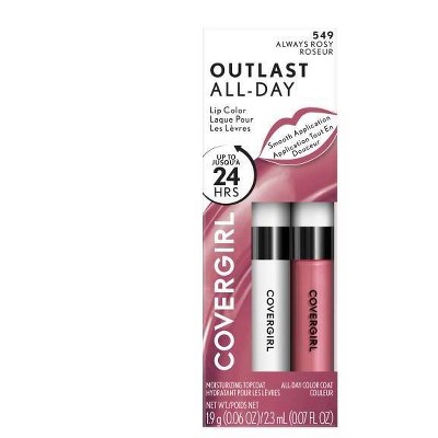 Covergirl Outlast All-day Lip Color With Topcoat - Always Rosy 549