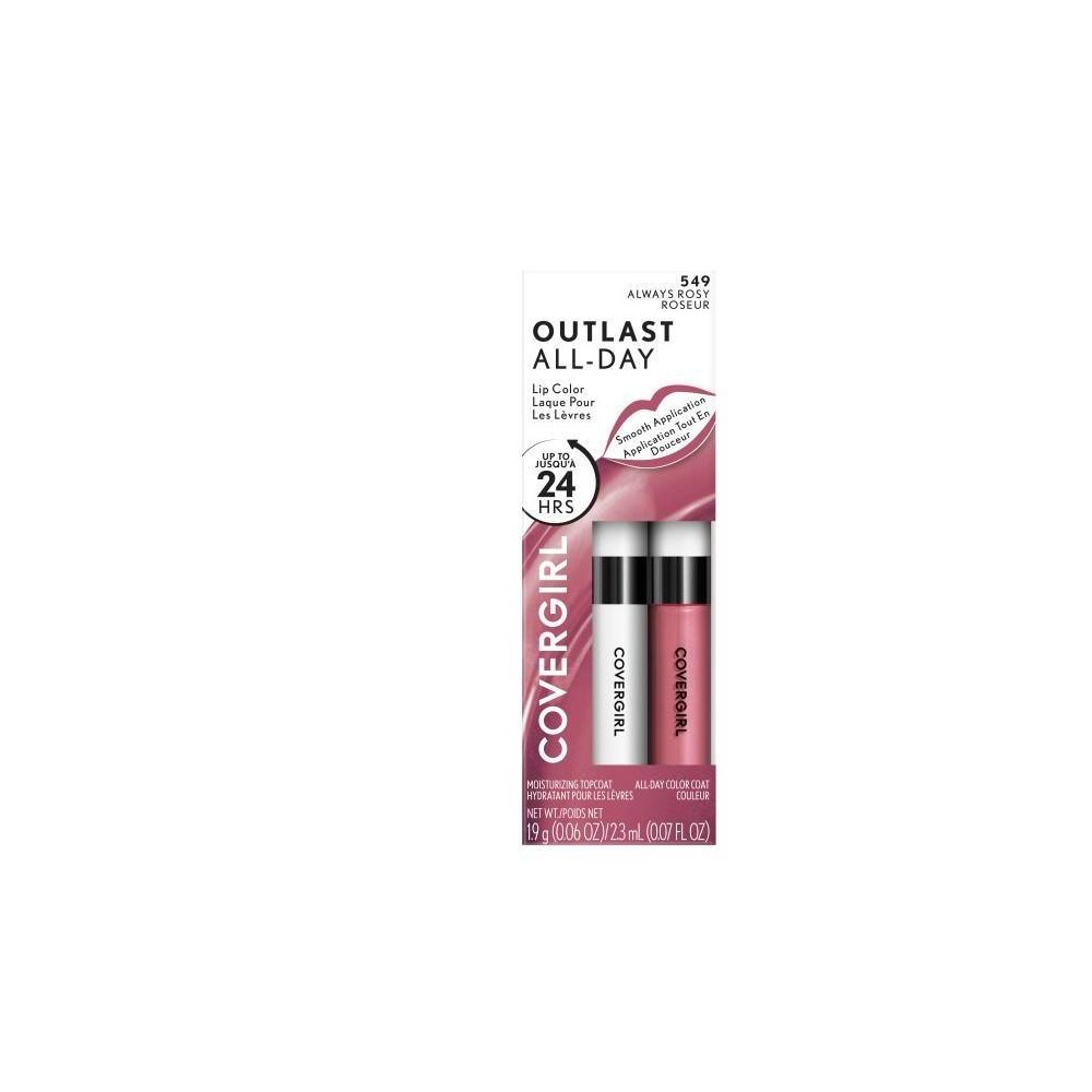 Photos - Other Cosmetics CoverGirl Outlast All-Day Lip Color with Topcoat - Always Rosy 549 - 0.07 