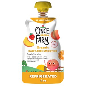 Once Upon a Farm Peach Sunrise Dairy Free Smoothie - 4oz - 1 of 4