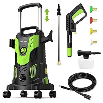 PAXCESS HWY23E 3,000 PSI Portable Electric Power Washer with 4 Nozzles, Wheels, and Accessories for Cleaning Cars, Decks, Patios, Furniture, and Homes
