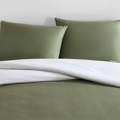 Skyline Green and Gray Reversible Microfiber Twin Duvet Set