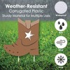 Big Dot of Happiness My First Rodeo - Yard Sign and Outdoor Lawn Decorations - Little Cowboy 1st Birthday Party Yard Signs - Set of 8 - 3 of 4