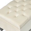 Lyngins Contemporary Button Tufted Storage Ottoman Bench, Diamond Stitch Ottoman with Storage,  Pressure Hinges & Entryway Bench (Foot Stool) - 4 of 4