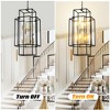 XINGHANZHENXUAN Black 8-Light Metal Lantern Tiered Pendant Hanging Light Fixtures for Dining Room Hallway Foyer Entryway (Bulbs Not Included) - 3 of 4