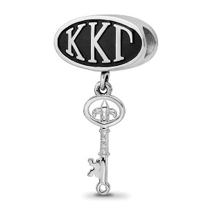 Black Bow Jewelry Sterling Silver Kappa Kappa Gamma Greek Life Bracelet Bead Charm - 1 of 3