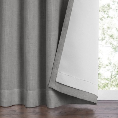 Harrow Dark Gray Blackout Linen-Blend Window Curtain Panel