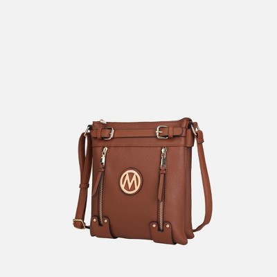 MKF Collection Lilian Vegan Leather Women’s Crossbody Purse Functional by Mia K- Brown