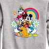 Boys' - Disney - Character Group Rainbow Flower Graphic Long Sleeve Fleece Sweatshirt - 2 of 4