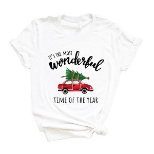 Simply Sage Market Women's It's The Most Wonderful Time Car Short Sleeve Graphic Tee - 1 of 4