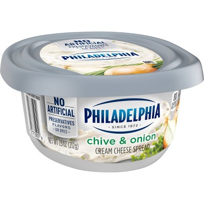 Philadelphia Chive & Onion Cream Cheese Spread - 7.5oz : Target