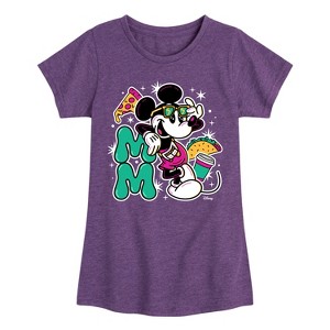 Girls' - Disney - Mickey Mouse Sunglasses Fitted Short Sleeve Graphic T-Shirt - 1 of 4