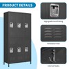Munora - 72" 6-Door Metal Locker Storage Cabinet - Lockable for Office/School/Gym - Black - 4 of 4