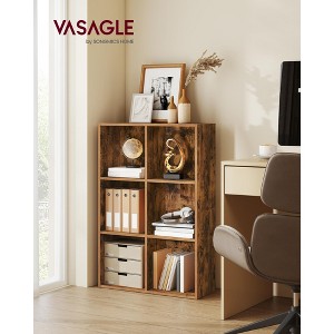 6-Cube Storage Shelf, Open Bookcase Organizer, 9.4" D x 25.8" W x 38.6" H, for Living Room, Office, Dining Room - 1 of 4