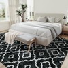 8x10 Washable Rug Non-Slip Modern Geometric Area Rug ¨C Low Pile Farmhouse Carpet for Living Room, Bedroom, Dining Room (Black) - 3 of 4