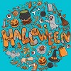Girl's Design By Humans happy halloween greeting holiday illustration By ghinan T-Shirt - 2 of 2