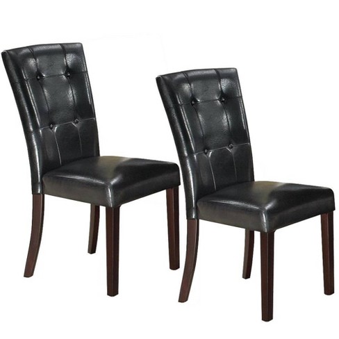 Black tufted discount dining room chairs