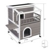 BENCMATE Pet Crates and Houses Wooden Balcony, Transparent Canopy in Indoor and Outdoor Shelter for Cats, Small Animals, Gray, 32.3"*27"*8.3" - 3 of 4