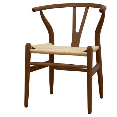 Wishbone Wood Y Chair Dark Brown - Baxton Studio