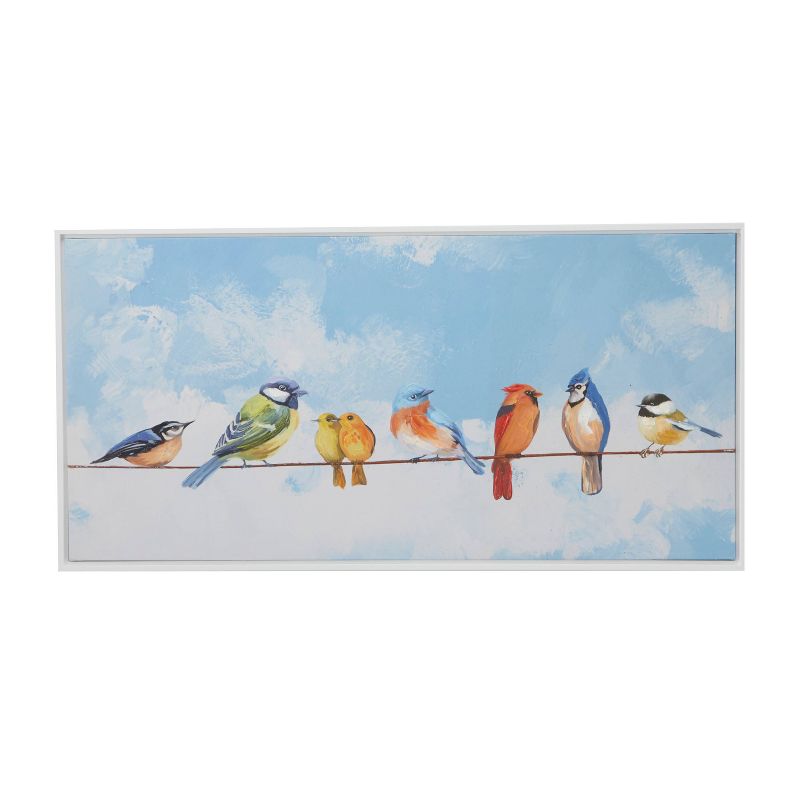 Canvas Bird Framed Wall Art with White Frame Multi Colored - Olivia &#38; May, 2 of 9
