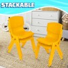 Playkidiz Kids Plastic Chair Set of 2- Preschool Chairs for Toddlers Kids 23" H - Yellow - 4 of 4