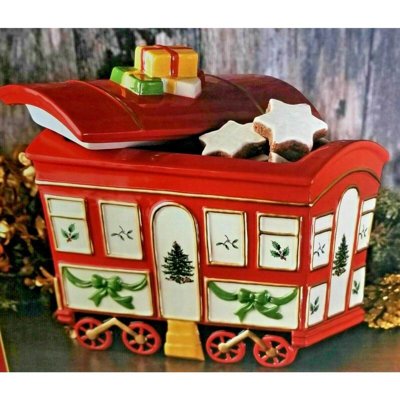 Spode Christmas Tree Train Car with Lid, 8.5", 3 of 4