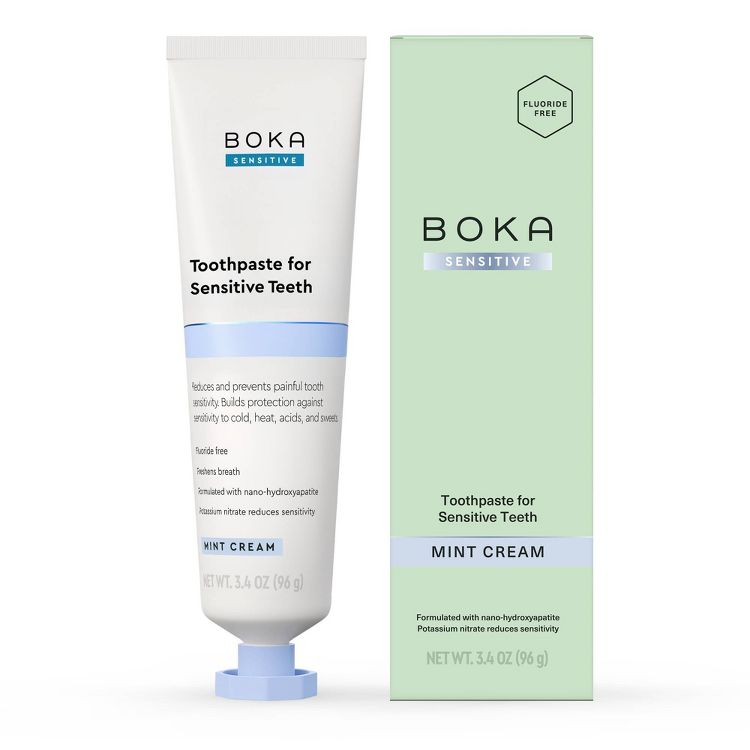 Boka n-Ha Sensitive Toothpaste - 3.4oz: Gel, Mint, Nanohydroxyapatite, 1-Pack, 1 of 9