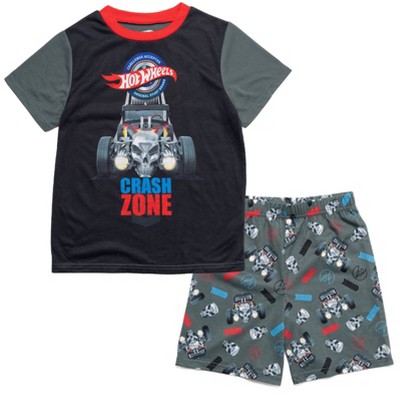 Hot Wheels Pajama Shirt And Shorts Sleep Set Little Kid To Big Kid : Target