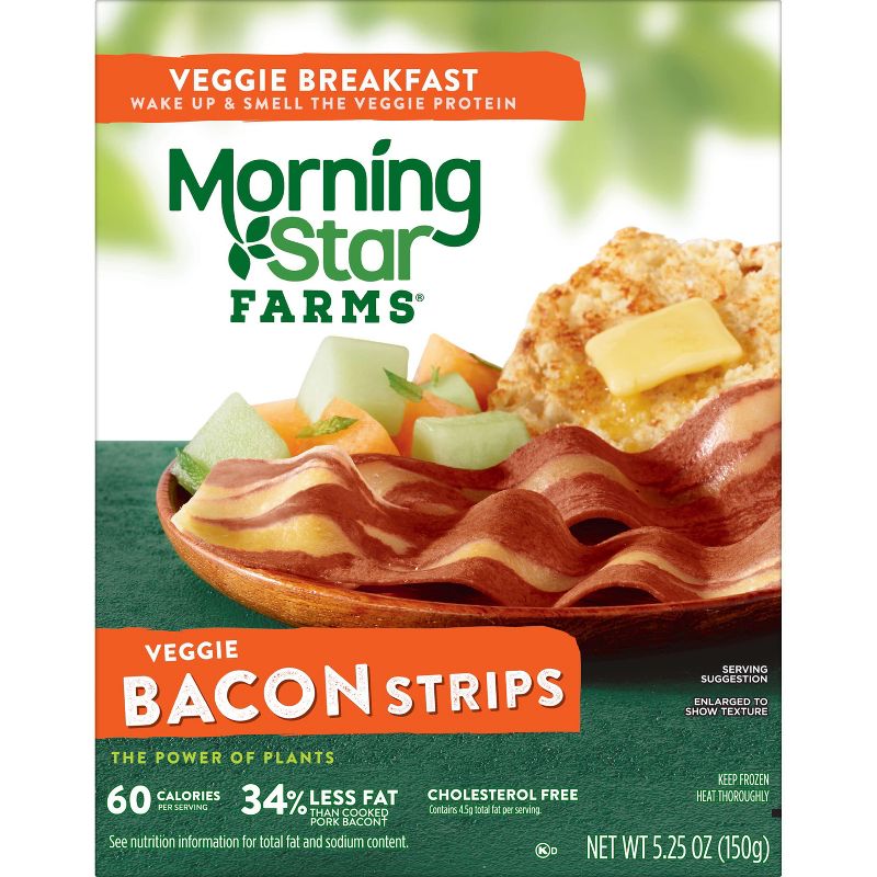 Morningstar Farms Veggie Breakfast Bacon Frozen Strips - 5.25oz, 5 of 12