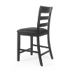 Okak Set of 2 Farmhouse Counter Height Bar Stools for Dining Rooms,High Hollow Back Upholstered Counter Bar Stools Without Arm - 4 of 4