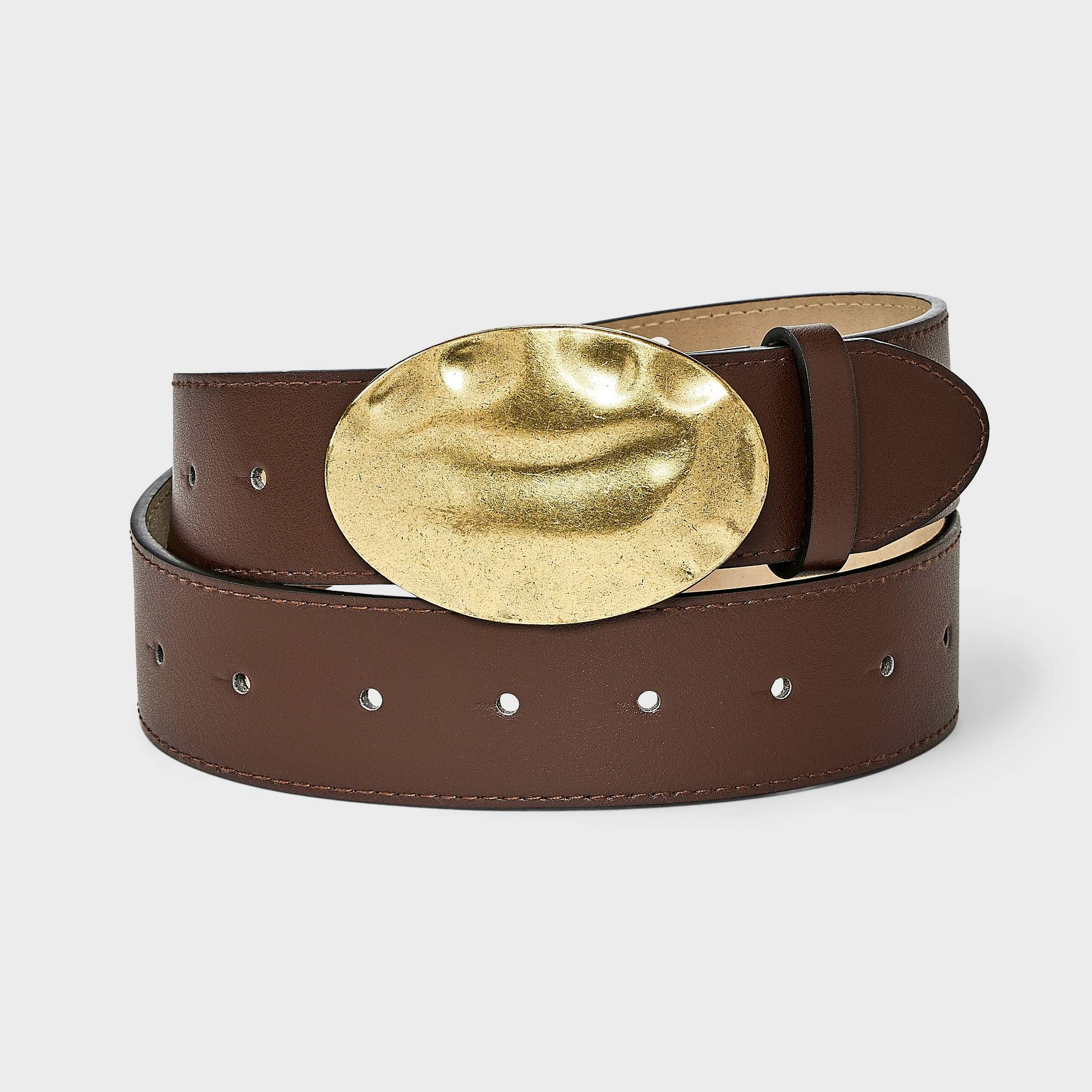 Hammer Texturized Plaque Buckle Belt - Universal Thread™ Brown