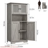 Bathroom Cabinet, Farmhouse Storage Cabinet w/ Glass Doors & Adjustable Shelves,Freestanding Kitchen Pantry Cabinet, Cupboard - 2 of 4