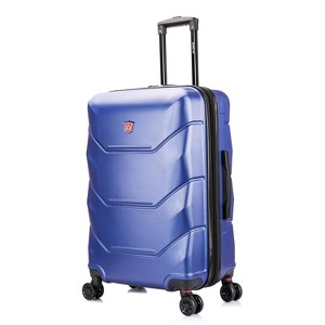 DUKAP Zonix Medium Checked Lightweight Hardside Spinner 26" Suitcase - Blue - 1 of 4