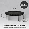 HolaHatha Foldable Mini Trampoline Fitness Rebounder w/Adjustable Handle - 3 of 4
