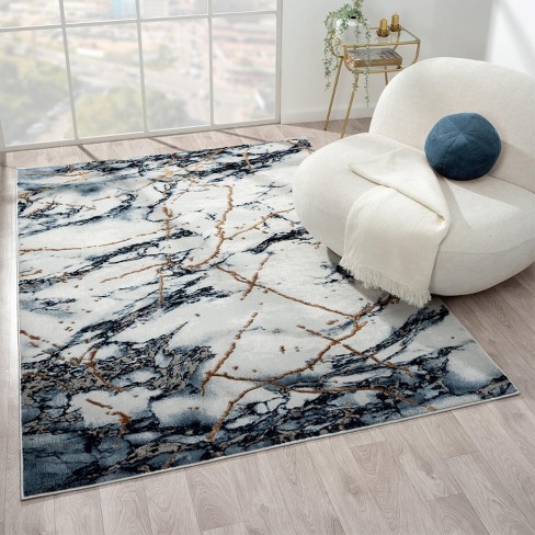 Luxe Weavers Marble Abstract Blue 8x10 Area Rug : Target