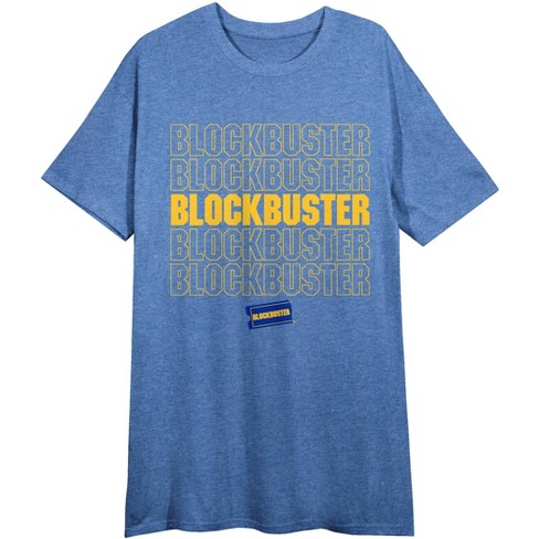 Blockbuster Title and Logo Women's Royal Blue Heather Graphic Tee-Small