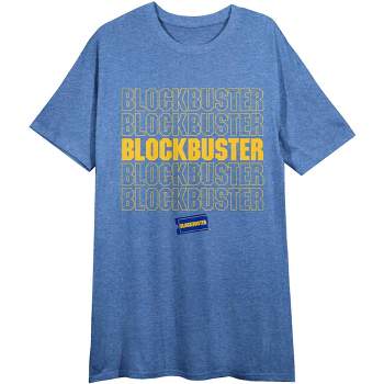 Blockbuster Title and Logo Women's Royal Blue Heather Graphic Tee
