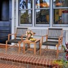 Costway Patio 3pcs  Acacia Wood Outdoor Furniture  Bistro Set All-Weather Rope Woven - 2 of 4