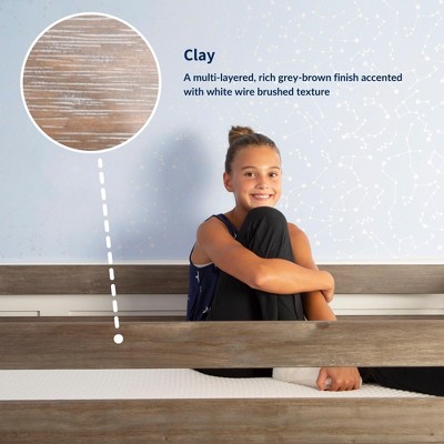 Max & Lily 55" Clay Solid Wood Corner Desk