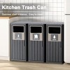 Syemin Outdoor Trash Cans Outdoor Single Barrel Trash Can Waterproof Patio Garbage Can with Lid, Durable Waste Bin, Black, 50.79"*16.54"*35.43" - 2 of 4