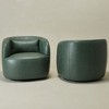 KINWELL 34" Wide Swivel Faux Leather Armchair Upholstered PU Leather Accent Chairs, Set of 2 - 4 of 4
