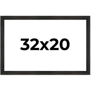 PosterPalooza | 32x20 Wide Barnwood Picture Frame, UV Acrylic, 6 Finishes - Grey, Brown, White, and Black - 1 of 4