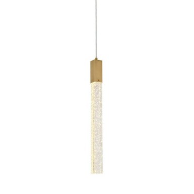Satin Gold Crystal Raindrop Single Pendant Light