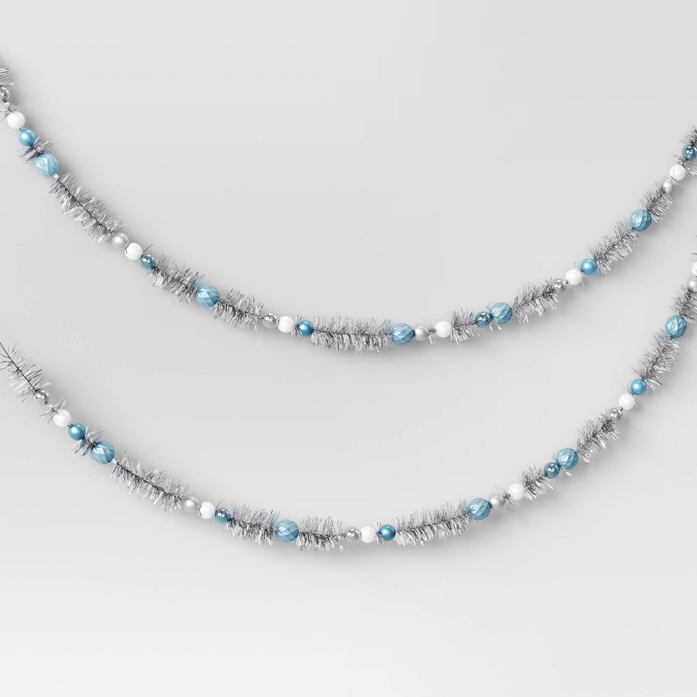 3ct 6' Ornament and Tinsel Christmas Tree Garland Icy Blue - Wondershop™