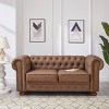 NicBex 66.5 Inch Faux Leather Loveseat Sofa,2-Seat Upholstered Sofa for Living Room,Small Space,Office,Apartment - 2 of 4
