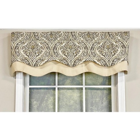 Rlf Home Diamond Damask Glory Valance Pebble. 3