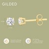 Gilded Lab-Grown Diamond Stud Earrings for Women | 925 Sterling Silver Studs and 14KT Gold 925 Plated Silver | Hypoallergenic Fine Jewelry - 4 of 4