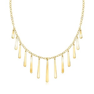 Ross-Simons Italian 18kt Gold Over Sterling Elongated Multi-Teardrop Necklace Size 18 - 1 of 3