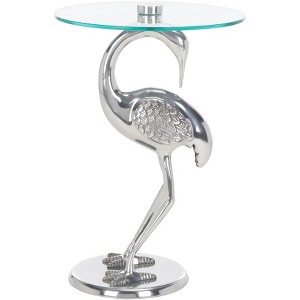 Birbiglia Bird Base Accent Table - Silver/Glass - Safavieh - 1 of 4