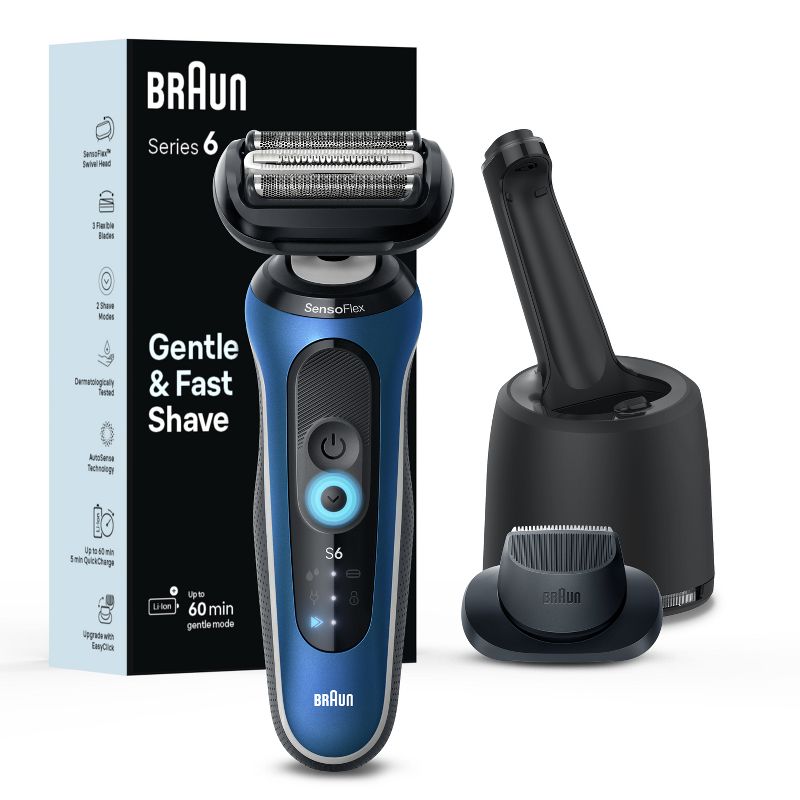 Braun Series 6-6172cc Rechargeable Wet &#38; Dry Shaver + Smart Care Center, 1 of 9