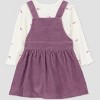 Carter's Just One You® Baby Girls' 2pc Overalls Dress Set - Plum - 3 of 4